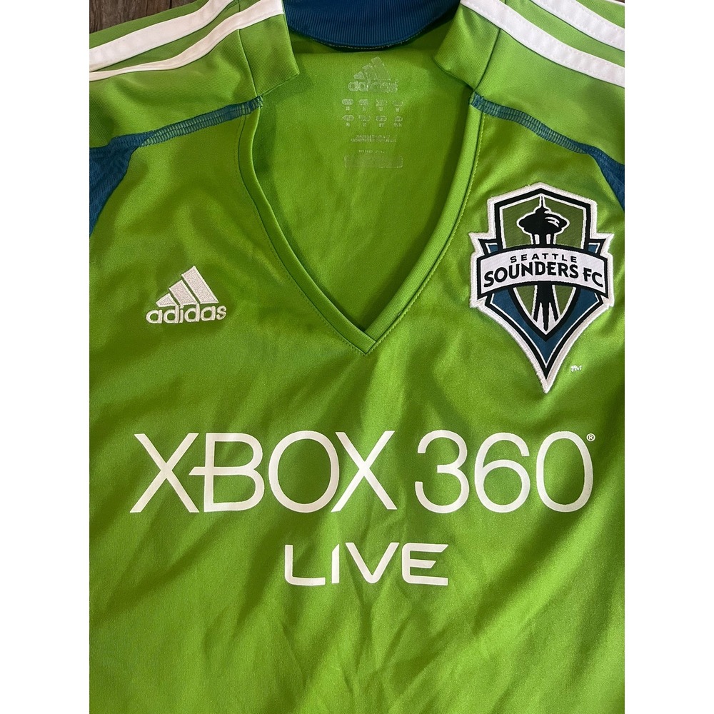Adidas Seattle Sounders FC Jersey Xbox 360 Live Green Blue Womens Medium Soccer - Picture 4 of 8
